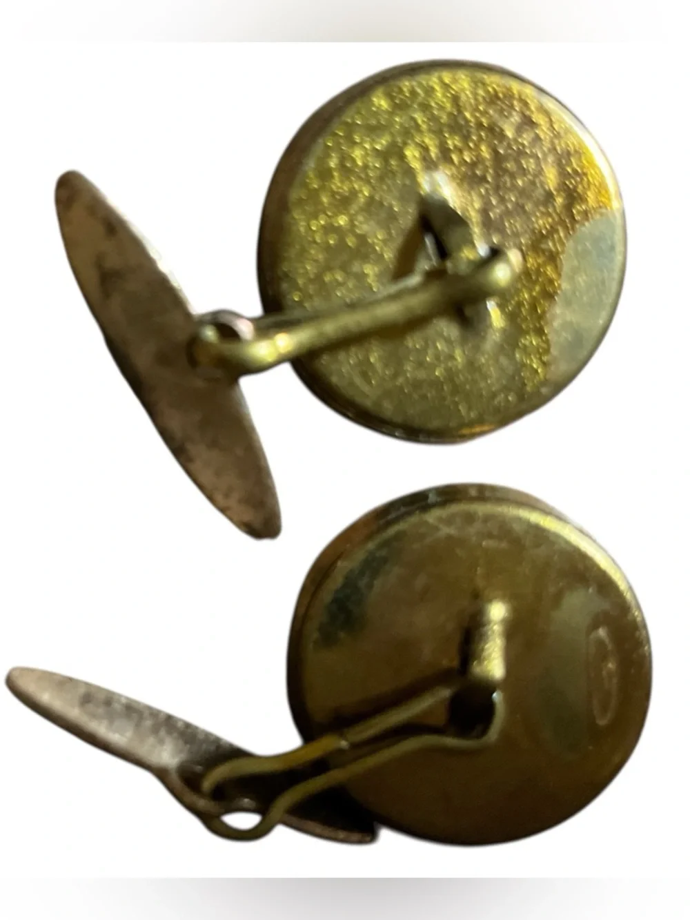 Vintage Novelty Figural Cufflinks Bald Man Caricature Gold Tone Retro Mens